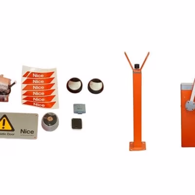 Nice - Set Completo Composizione S-Bar 24V Sistema Alzabarriera Elettromeccanico Per Il Controllo Degli Accessi Stradali (Per Aste Fino A Max 4 Mt.)